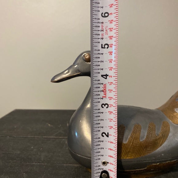 Mid modern vintage pewter and brass duck - Picture 9 of 9